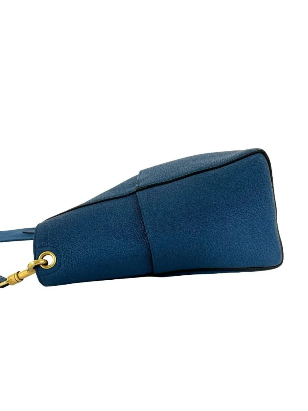 Celine Sangle Bucket Leather Shoulder Bag Tote Blue
